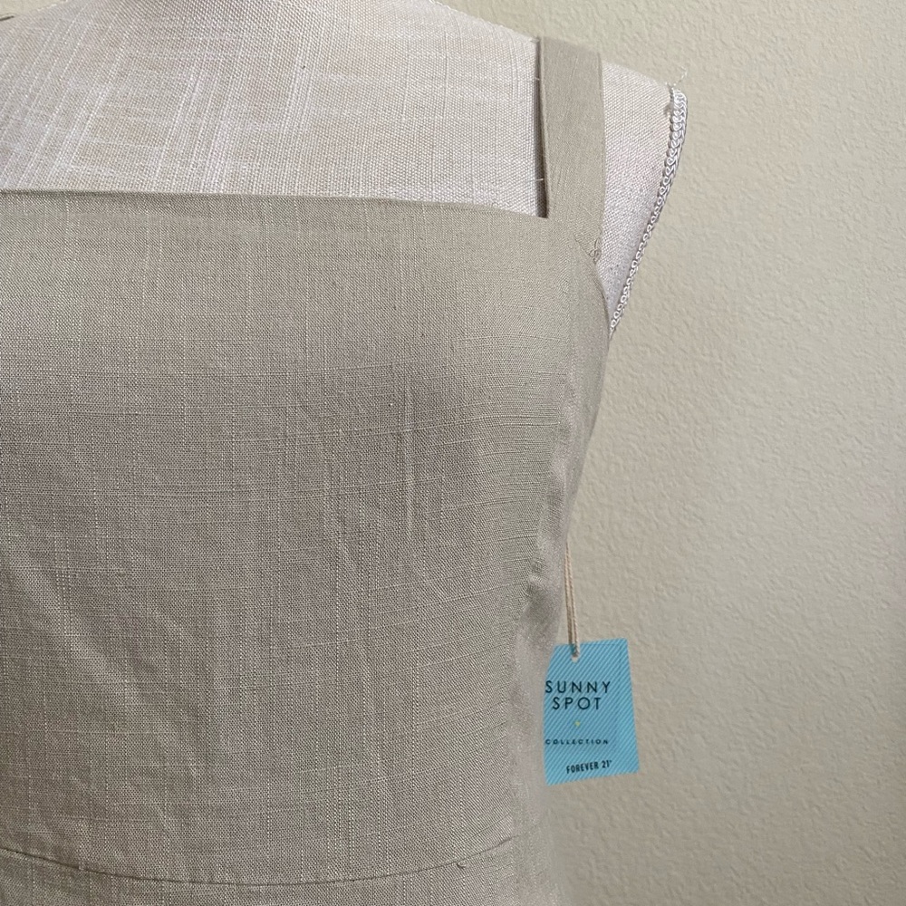 F21 Khaki Linen Mini Dress